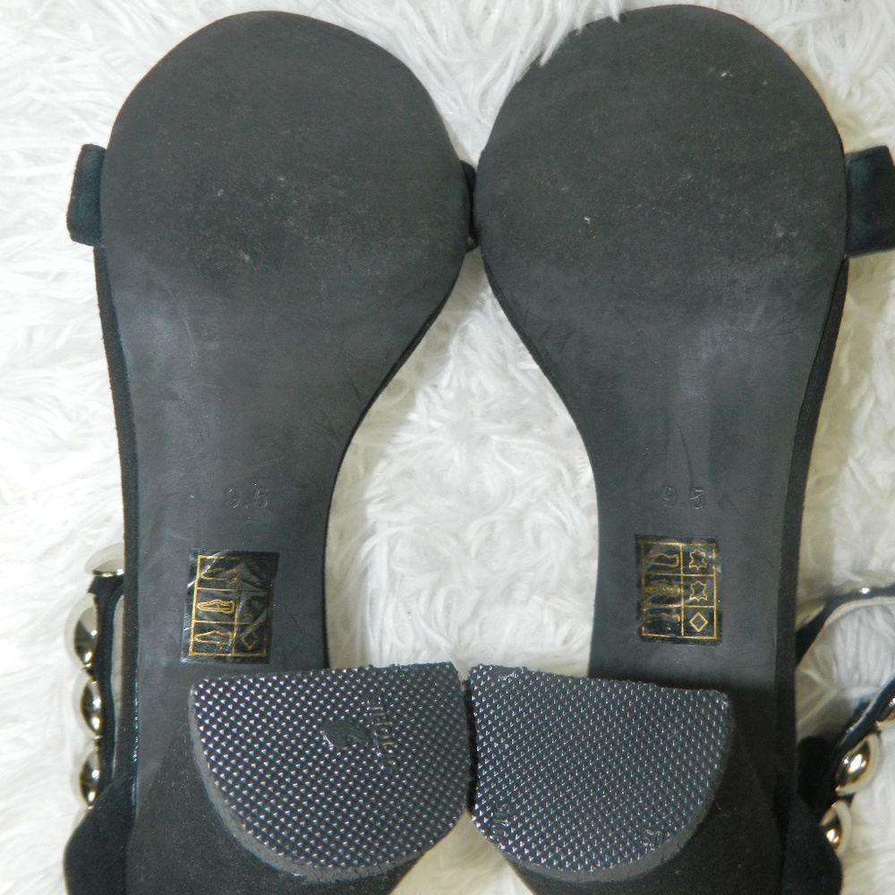 Jeffrey Campbell Black Suede Studded Heels 9.5 - Picture 8 of 8